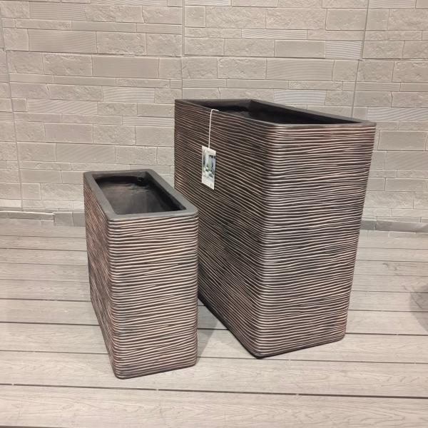 Maceta de fibra de arcilla rectangular alta y estrecha, maceta elegante, moderna y duradera para plantas de interior/exterior, grande para suelo o colgante