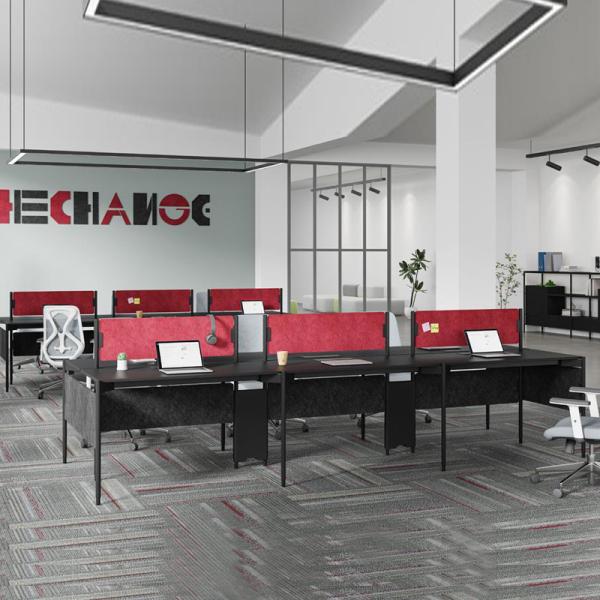 Rouge Noir Bureau de bureau de 6 personnes Bureau de bureau BS-W101