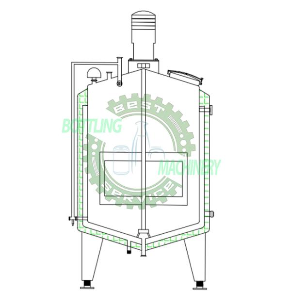 3 Layer Thermal Oil Heat Blending Tank For Carbonated Drink Filling Line
