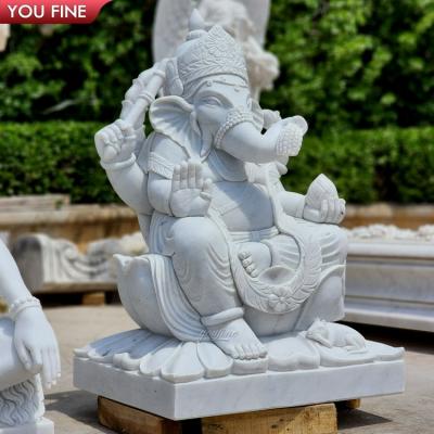 Classic Hand Carved Geneisha Hindu God Statue Marble