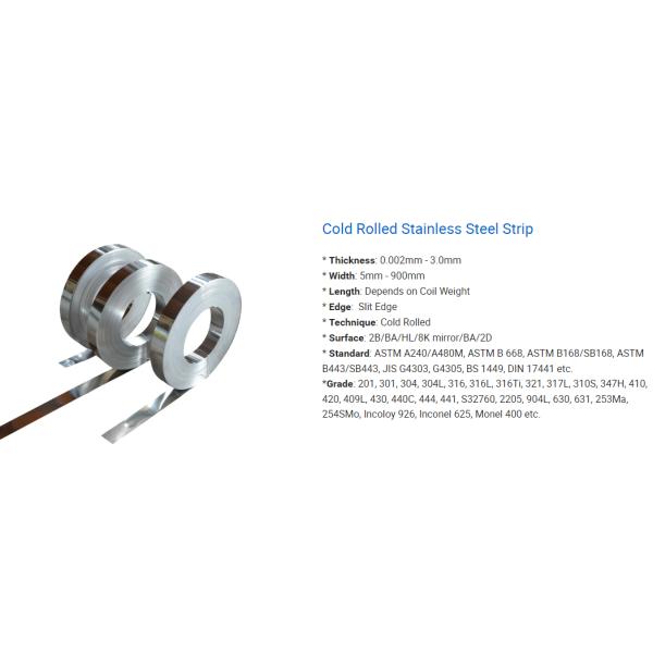 Bobina de acero inoxidable laminada en frío / en caliente ASTM SUS 301 302 303 304 304L 309 310 310S 316 321 200 300 400 Serie