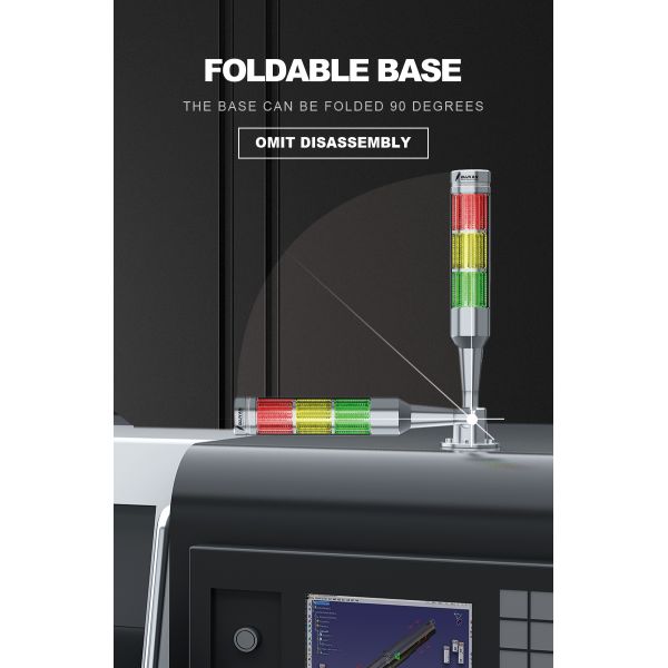 Feu de signalisation d'avertissement à tour 24V, 3 couleurs, LED, pour machines, équipement, indicateur