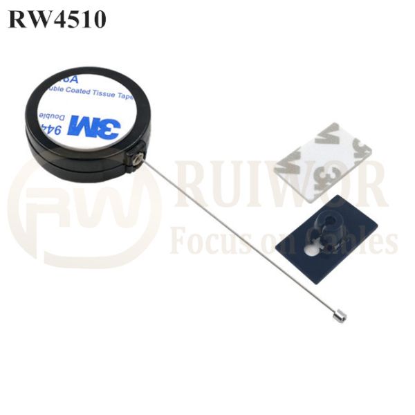 RW4510 Round Display Pull Box Plus 25X15mm Rectangular Adhesive ABS Plate
