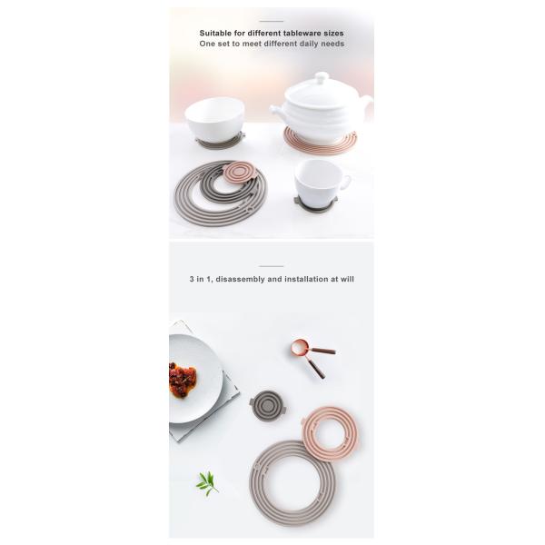 дополнительная толстая циновка Trivet силикона продукта кухни силикона 3in1