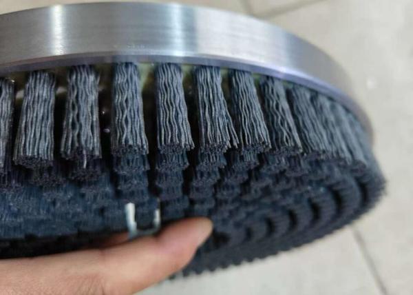 Metal Base 7 Rows Silicon Carbide Bristle Nylon Staple Set Disc Brushes 250MM Diameter