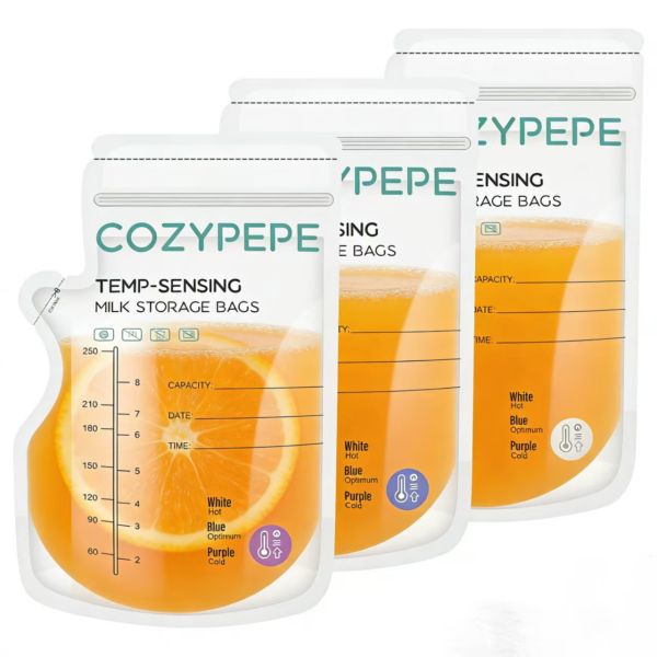 BPA-Free Leak-Proof Double Graduated Zipper Disposable Refrigerable Food Grade PE Stand Pouch Gravure Printed Milk Storage Bag