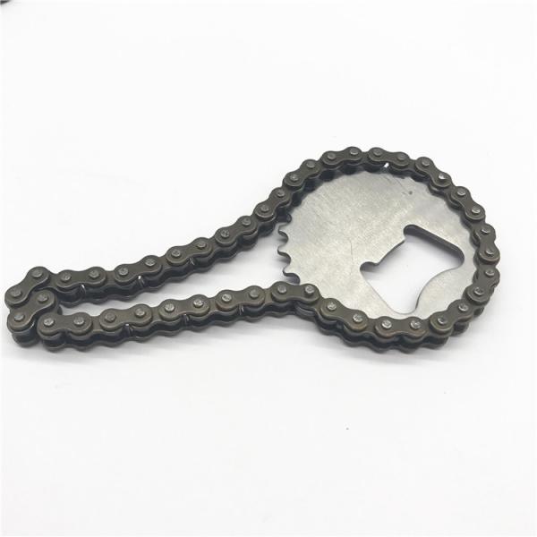 Cool Innovative Promotion Fancy Gift Brushed Metal Stainless Steel Bicycle Chain Laser Engrave Beer Bottle Opener