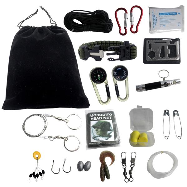 Balck Emergency Paracord Survival Watch Cool Camping Accessories Built In Battery