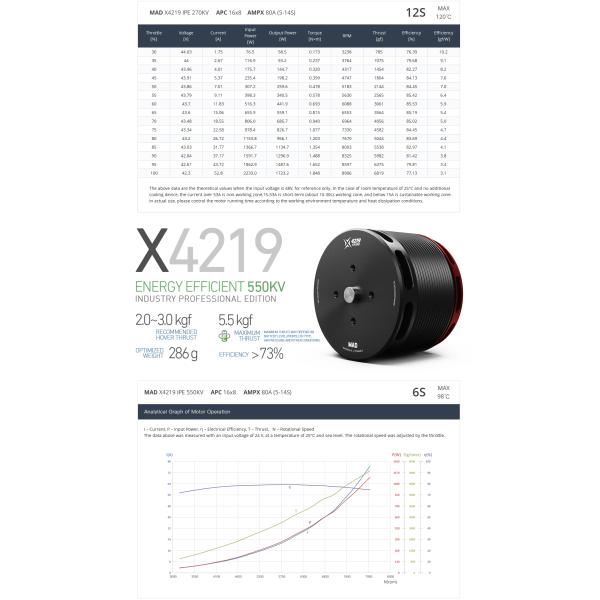 X4219 VTOL Drone Brushless DC Motor