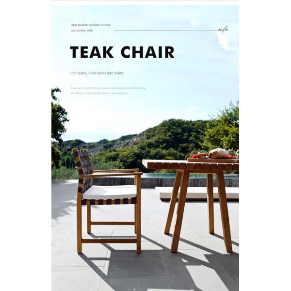 Pastoral Garden Teak Wood Patio Furniture Sets Sun Proof