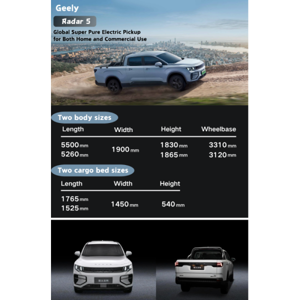 New for for King Kong RD5 Four-wheel Drive Long Box New Energy Pure Electric Pickup Truck 401-500km Range 250-300kW Power