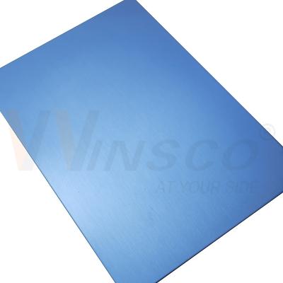 1000mmx2000mm  Stainless Steel Satin Sheet Decorative Sapphire Blue Matte 0.4-3.0mm Thickness Hairline