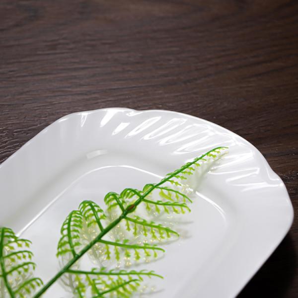OEM ODM White Ceramic Plates Tropical Style With No Metal Elements