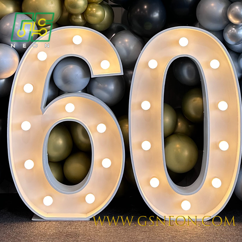 Warm White LED Marquee Letter Sign Custom Glowing Neon Alphabet Letters For