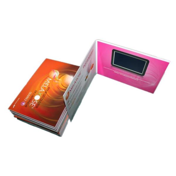 USB port Magnetic switch LCD video card , business LCD Video Brochure