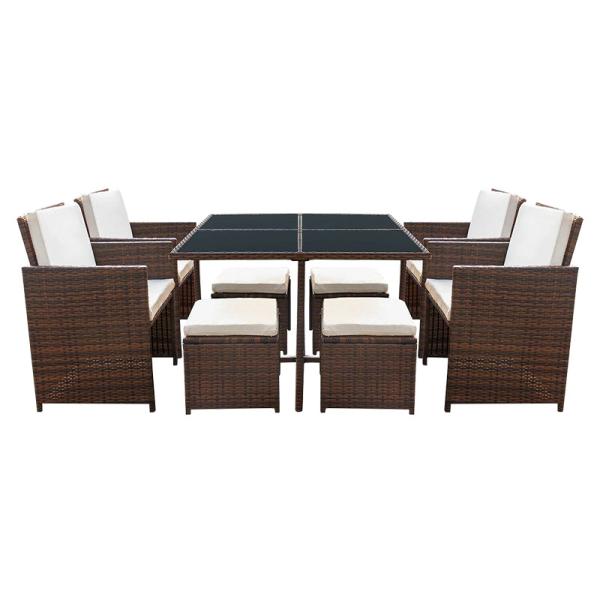 Modern Design UV Resistant PE Rattan Outdoor Sofa Set for Space Saving Cube Furniture