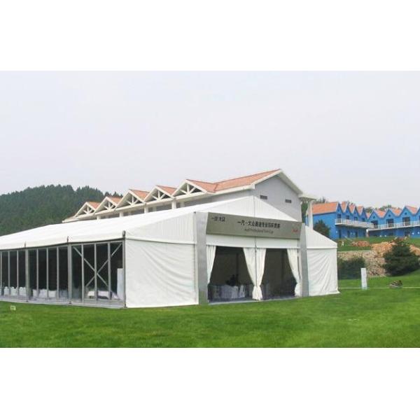Double Decker Large Warehouse Tent With Glass Wall / White Roof For Temporary Outdoor Event