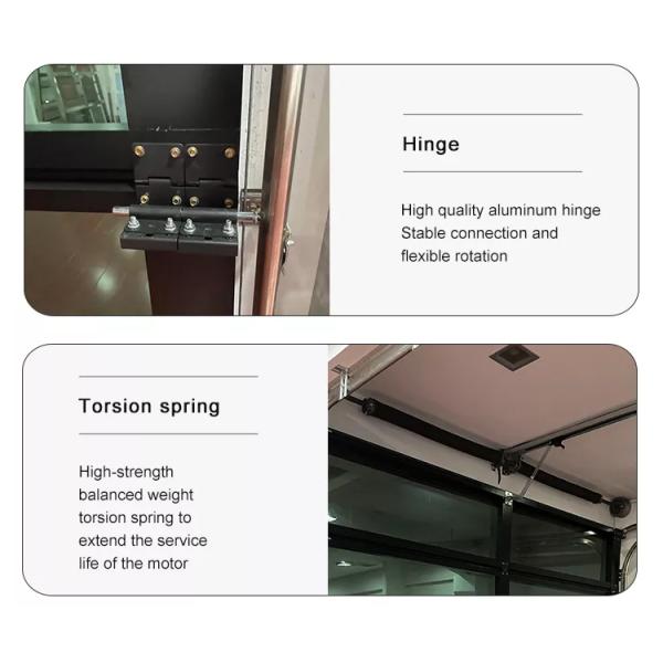 Aluminum Frame Door and Frosted Glass Villa Automatic Garage Door
