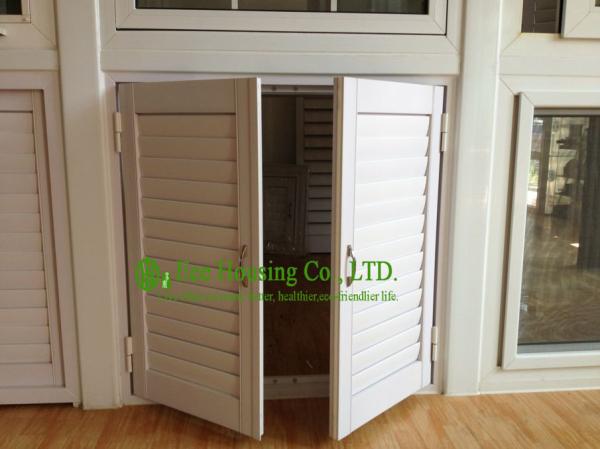 White Color PVC Shutters For Residential Apartment, Vinyl Casement Fixed Shutters/ Louvers