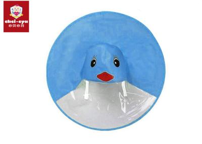 Blue Color Children Duck Raincoat Umbrella , Rain Poncho Umbrella Hat Multi - Size