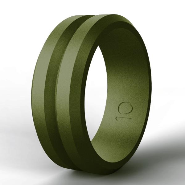 Unisex Silicone Rubber Rings 8mm Grooved for Wedding Engagement
