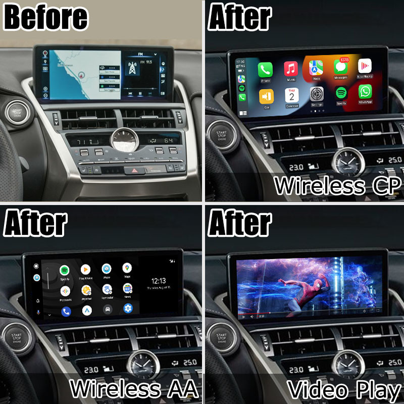 Lexus NX300 NX300h 2018 2021 беспроводной автомобильный интерфейс android carplay