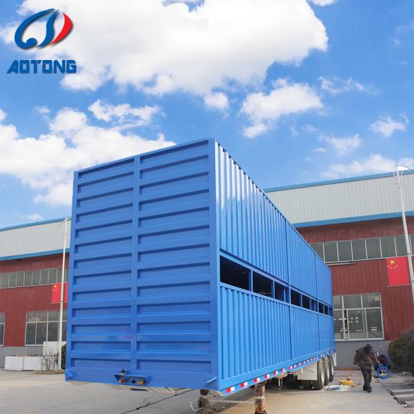 Высокая полезная нагрузка Aotong Гидравлическая система рулевой рампы низкая кровать полуприцеп грузовик 9м 13м