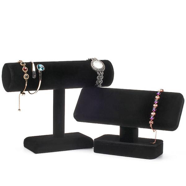 T Shaped Plastic Cylinder Jewelry Display Stand For Bracelet Pendant Watch Show