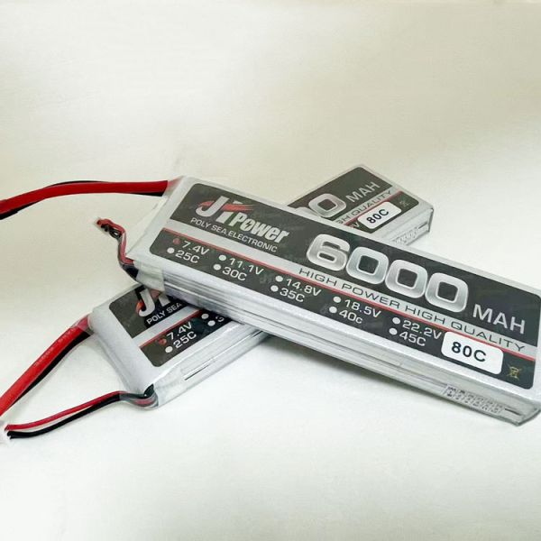 High Capacity 7.4V 6000mAh 2S 80C XT60 Plug Long Flight Time Lithium Ion Battery Pack for FPV/Drones Agricultural UAVs Wholesale
