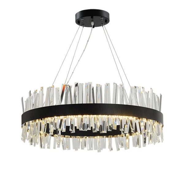 Black Gold Modern Pendant Light  Round Crystal Pendant Light 50 / 60hz