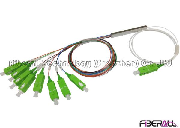 Mini Steel Tube 1x8 Fiber Optic PLC Splitter For FTTH PON CATV ODN 0.9mm SC/APC