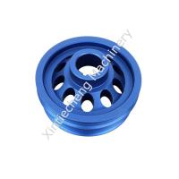 Polias de correia de peças de torneamento de precisão CNC com pintura em spray azul