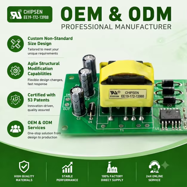Efficient Stable EE19H High Frequency Transformer for Compact Power Converter