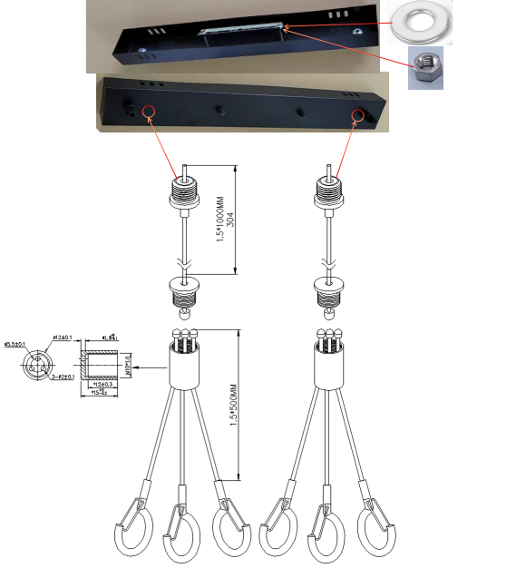 Four Way Wire Rope Splitter and Cable Gripper 1.0mm 1.2mm 1.5mm Diameter
