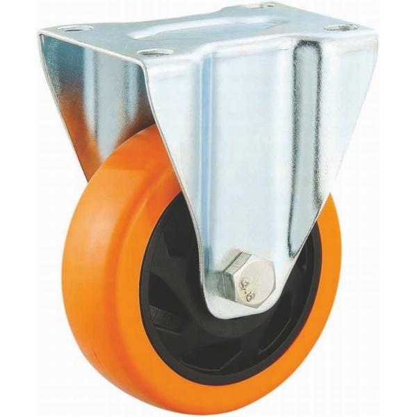 125mm Pu Castor Wheel Fixed Caster Wheels Zinc Coated