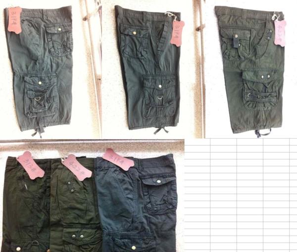 Apparel  men's cargo shorts and pants stocklots