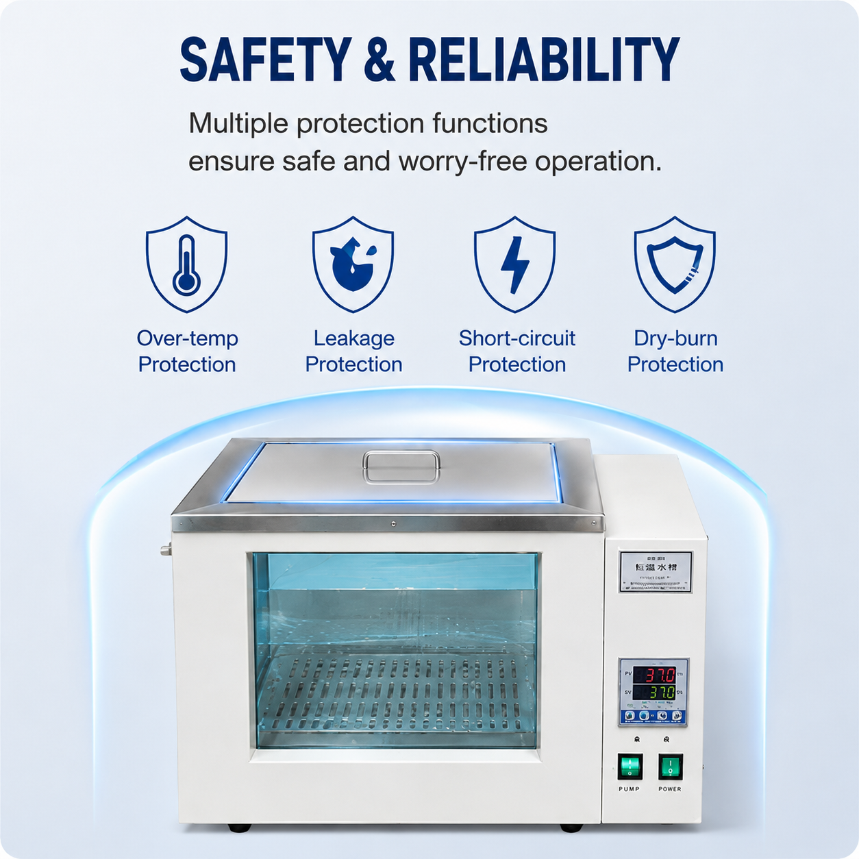 Cenlee Laboratory Thermostatic Water Bath 304 Stainless Steel Digital LED RT+5-100C Circulating Bath for Chemical Pharma Lab