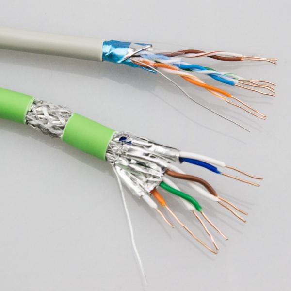 Ethernet SFTP 23AWG Cat6a Network Cable Al Foil Shielded Copper Braiding