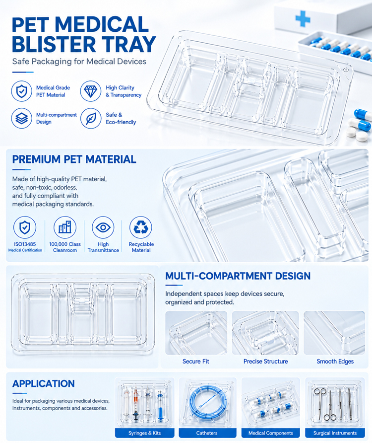 Custom Clear Blister Packaging Blister Thermoforming Large Thin Blister Tray Box