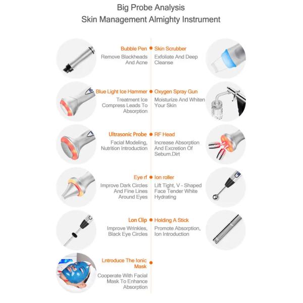 10-in-1 Multifunctional Facial Cleanser with Diamond Peeling Blackhead Removal Dermabrasion Skin Tightening and Whitenin