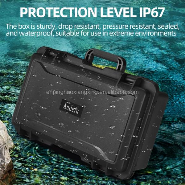 Moniteur de caméra Drone imperméable à l'eau IP67 Casse dure extérieure personnalisée PP Casse à outils en plastique à mousse et courroie de transport