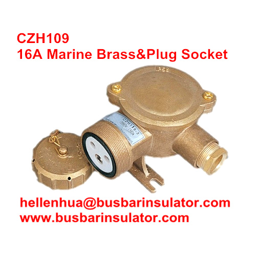 10A/16A marine brass plug&socket CZH101 waterproof socket handware in bulk