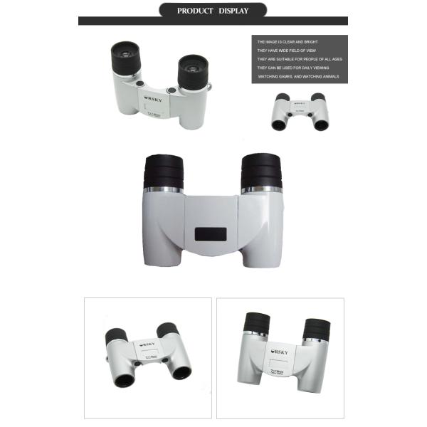 Portable 6X18 Roof Prism Binoculars DCF Prime Lens KW1 8° Angular Field Of View