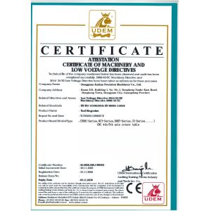 Dongguan Juzhuo Precision Machinery Co., Ltd. Certifications