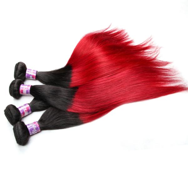 Black To Red Ombre Clip In Hair Extensions For Long Hair With No Tangle