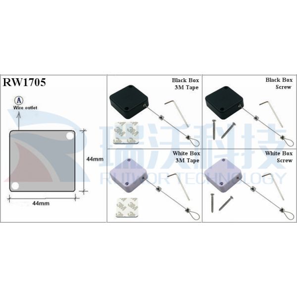 RW1705 Square Security Tether Plus Adjustalbe Lasso Loop End By Small Lock And Allen Key