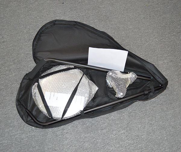 Portable Wheel Automotive Vehicle Inspection Mirror Led Flashlight 30cm Diameter convex