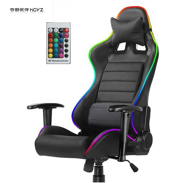 Synthetic Leather RGB Gaming Chair with Massage Function RGB Lights and High Comfort