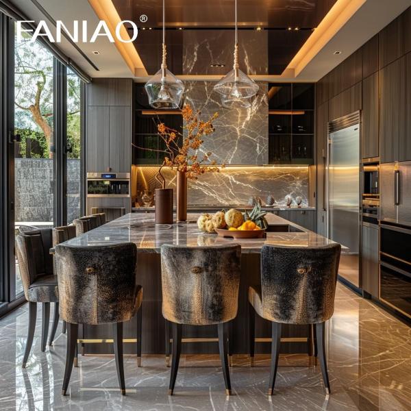 Современная роскошь Готовая к сборке Мебель интерьера Плоская упаковка Шкаф дизайн Шкаф Кухонные шкафы