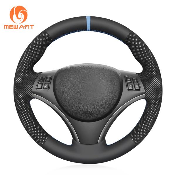 Suede Steering Wheel Cover for BMW E87 E81 E82 E84 E88 E90 E91 E92 E93 2005-2013 White
